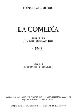 classico «La Comedía di Dante Alighieri» tomo I (1905)